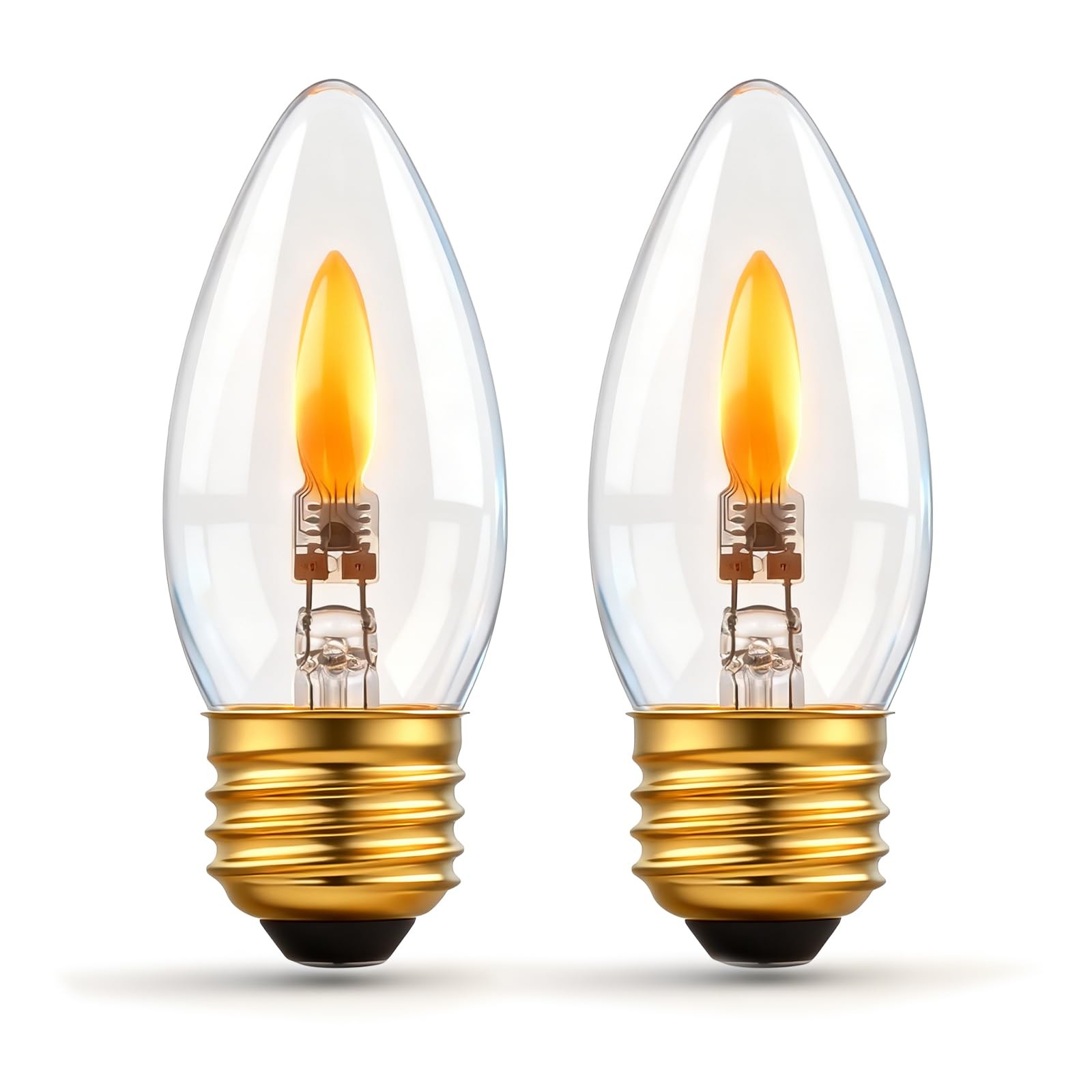 2 PCS B10/B11 LED Flame Effect Bulb E26 Base 1800K Flickering Candle Light gallery