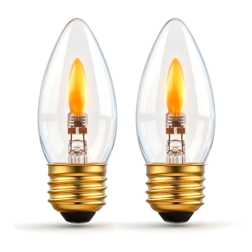 2 PCS B10/B11 LED Flame Effect Bulb E26 Base 1800K Flickering Candle Light