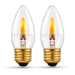 2 PCS B10/B11 LED Flame Effect Bulb E26 Base 1800K Flickering Candle Light