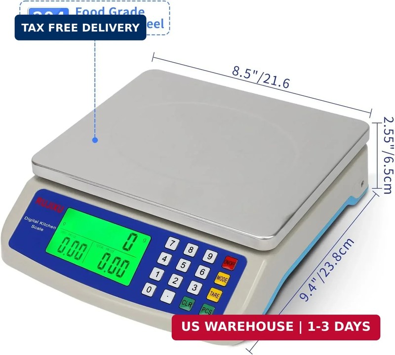 Large Digital Kitchen Scale 30KG Commercial Food Scale 66LB for Baking Bread Mea gallery