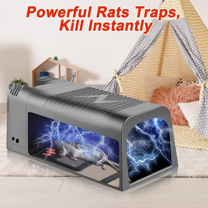Upgraded Electronic Mouse Trap Control Kill Big Rat Pest Electric Rodent Zapper gallery