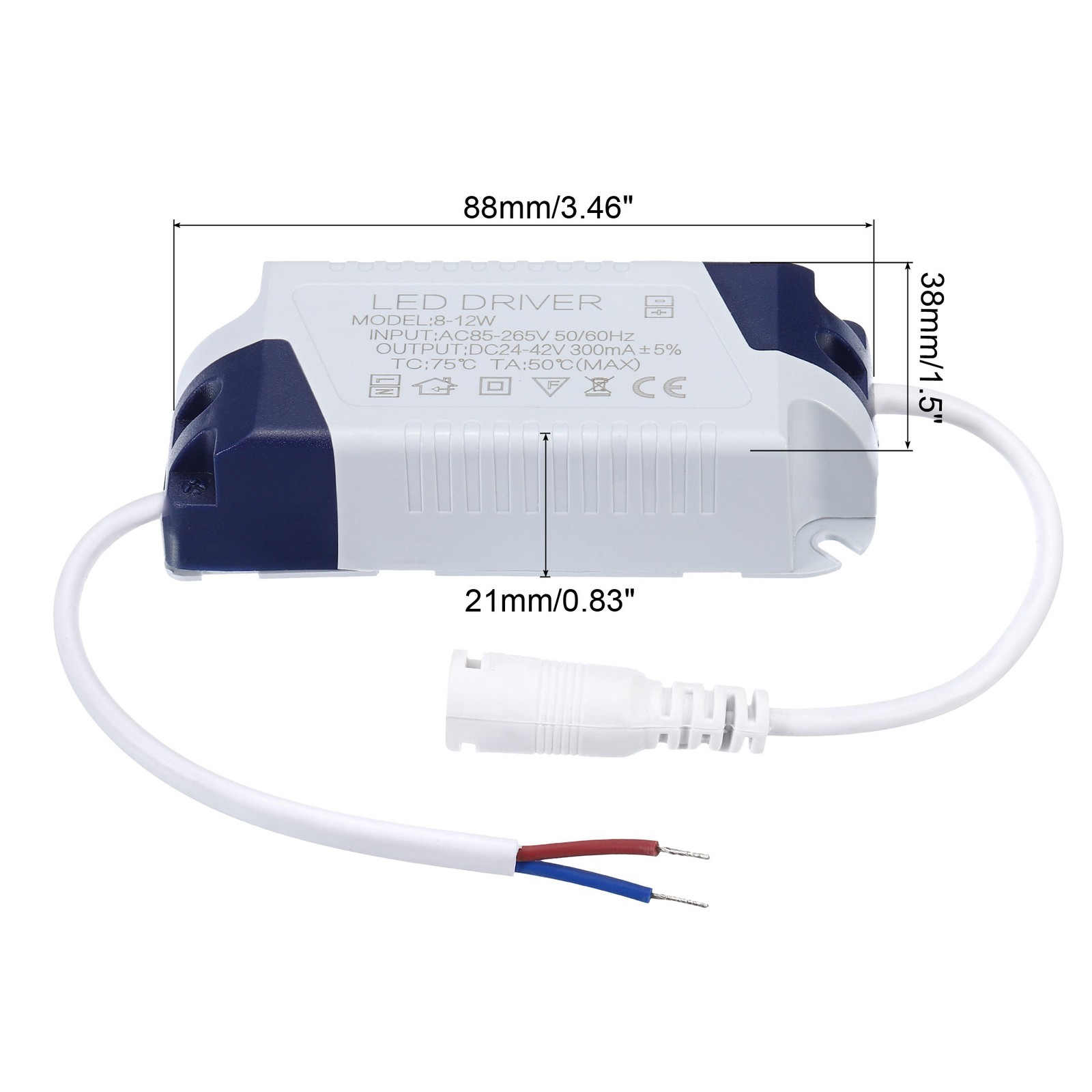 4Pack 8-12W 300mA LED Driver AC 85-265V Output 24-42V DC Female Transformer gallery