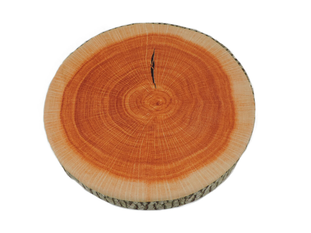 Wood Log Slice Realistic Soft Velvet Foam Pillow gallery