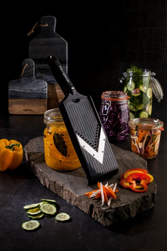 Microplane Adjustable V-Blade / Julienne Mandoline Food Slicer with Hand Guard gallery