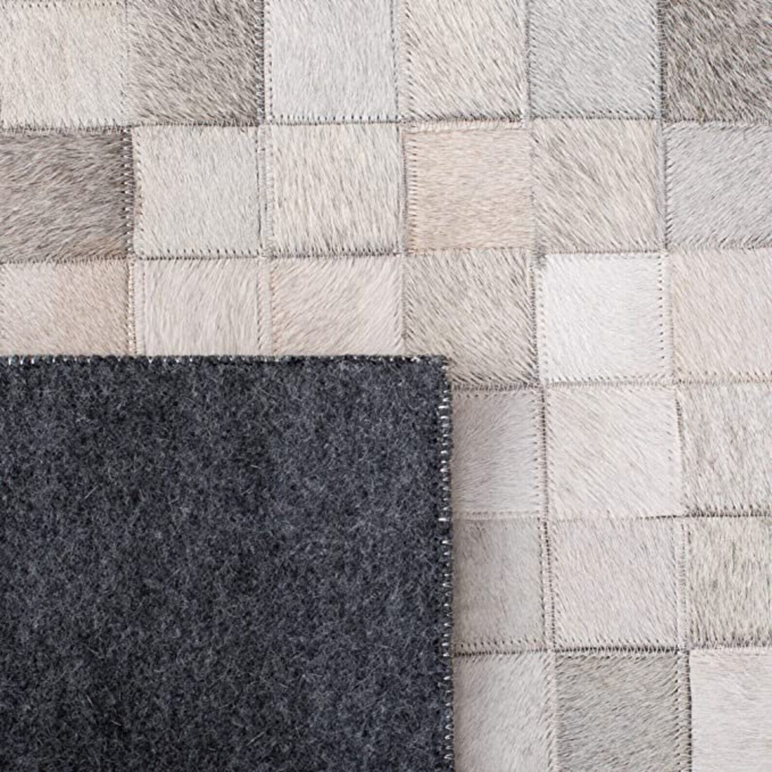 Genuine Leather Patchwork Area Rug Mosaic Cowhide Carpet Modern Living Room Rug gallery
