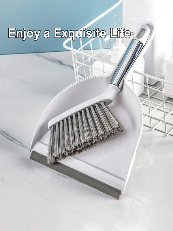 1 pc Mini Desktop Broom and Dustpan Set Soft Bristle Brush for Kitchen & Home gallery