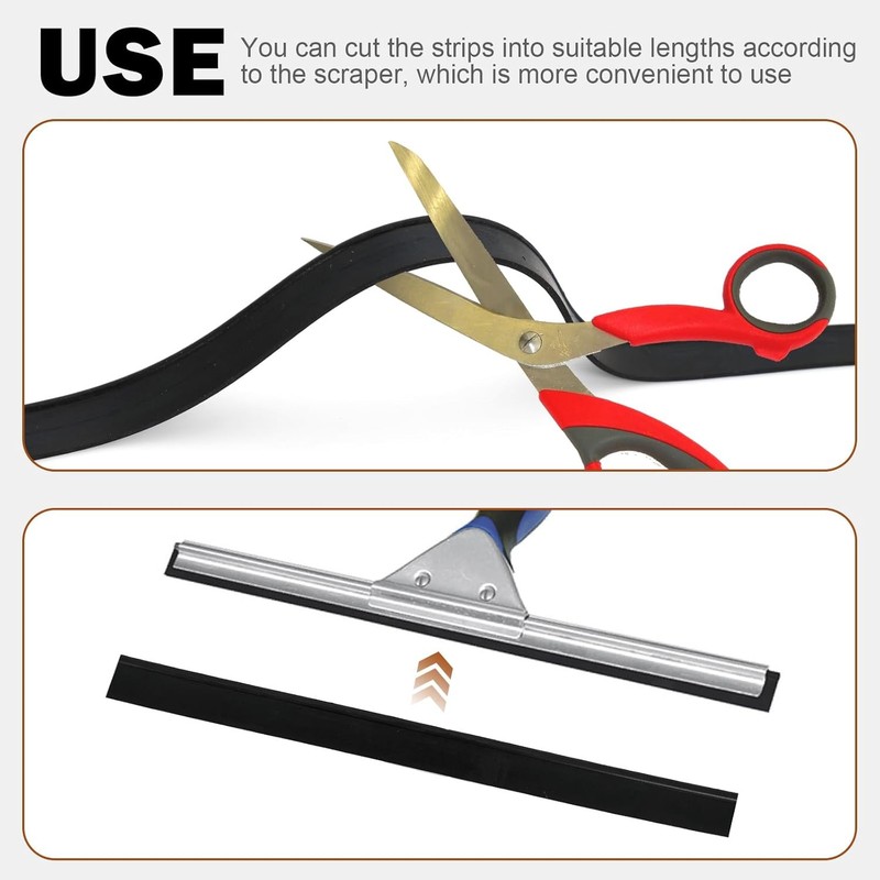 4 Rolls Rubber Replacement Blades, 41 Inch Squeegee Blade x3, 18 Inch x1, gallery