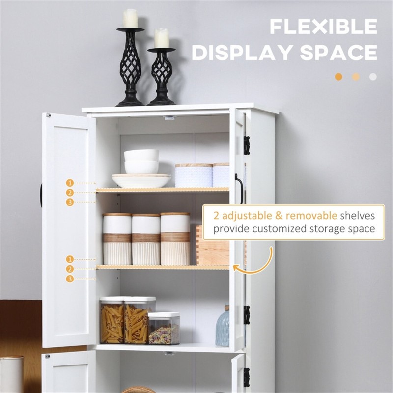 MDF Particleboard Storage Cabinet with 4 Doors White gallery