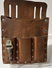 Klein Tools 5127 Brown Leather Electrician Lineman Tool Pouch Hook Two Pockets