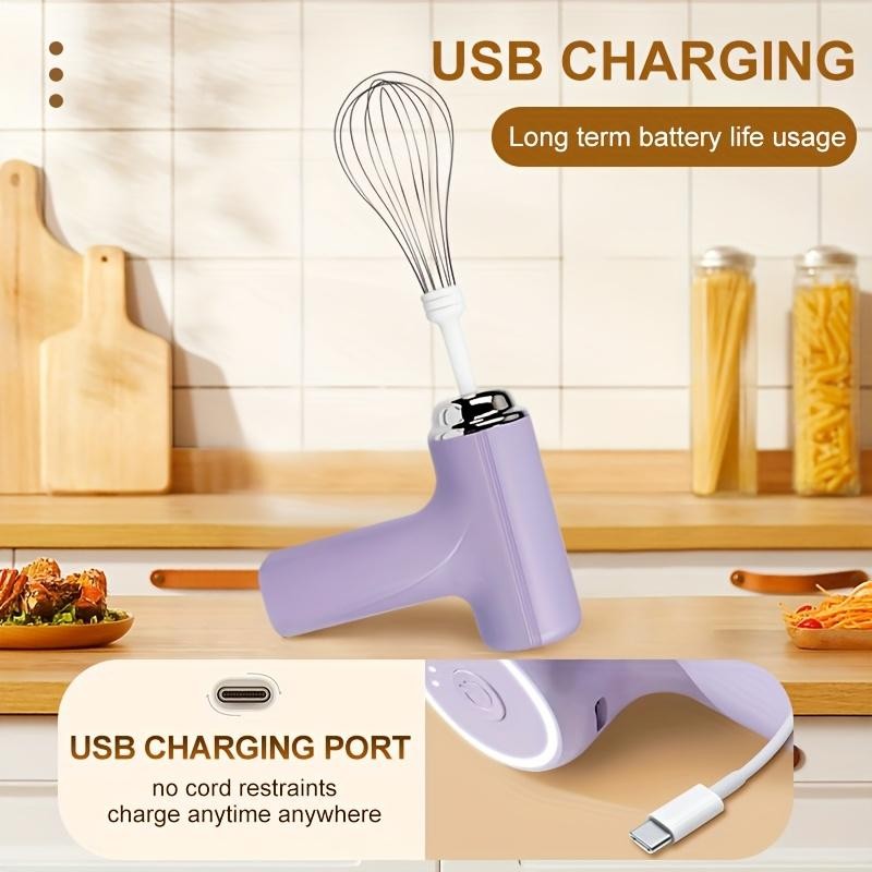 Cordless Handheld Mixer, Baking Tool, Easy Clean Space Saving for Home Kitchen gallery
