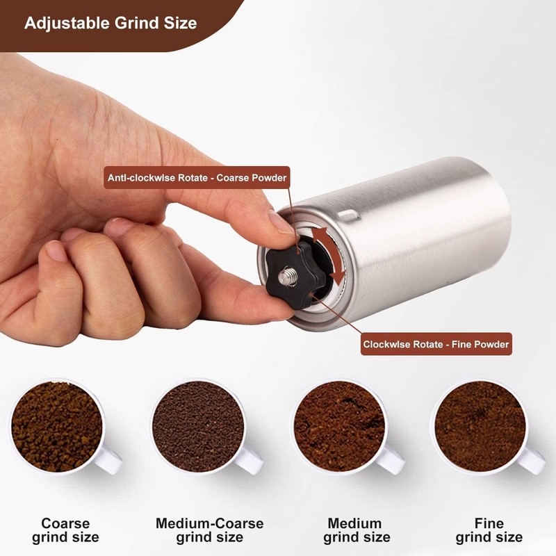 Manual Coffee Bean Grinder Stainless Steel Hand Coffee Mill Ceramic Burr US Ship gallery