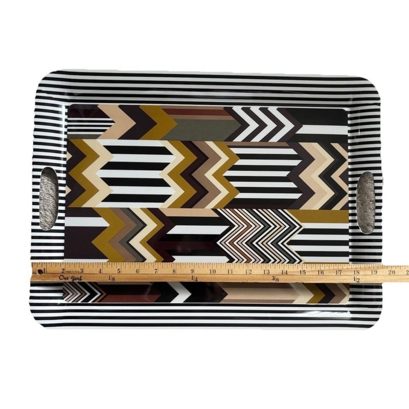 Missoni Target Zig Zag Chevron Serving Tray Large 20" Brown Black Designer Party gallery