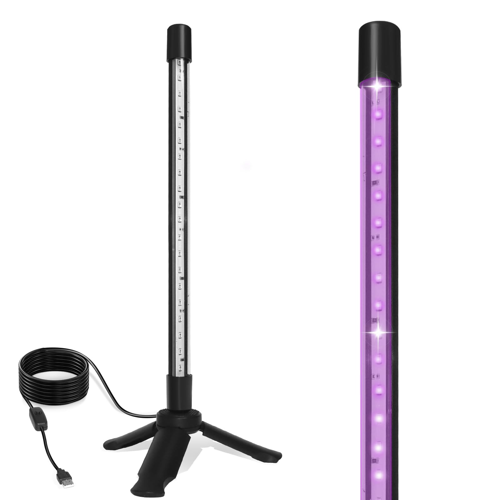 1 Pack LED Black Lights, Upgraded Triangular Bracket Vertical Standing Table ... gallery