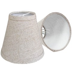 2 PCS Double Mini Small Brown Barrel Lamp Shades Clip On Fabric 3x6x5 Inch