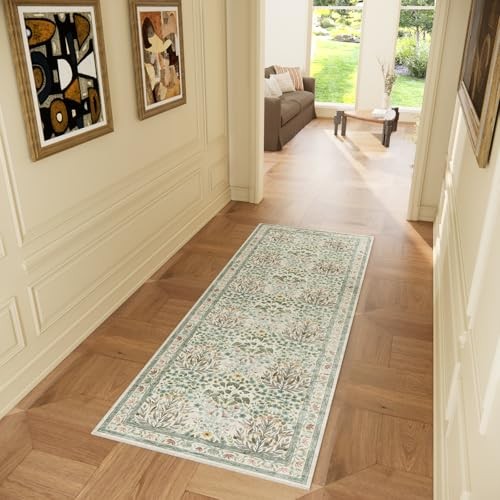 Non-Slip Washable Runner Rug 2x6 & Blue Vintage 2" x 6" (Rectangular) Beige gallery