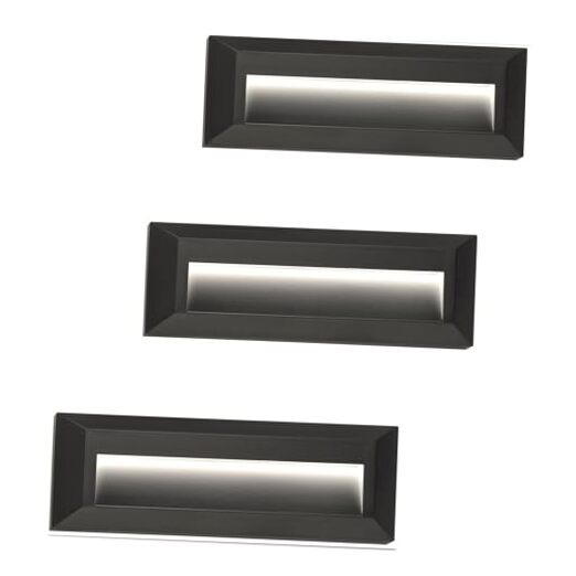 LED Step Lights 110-240V OutdoorIndoor Stair Lights, Black-4000K-3Pack gallery