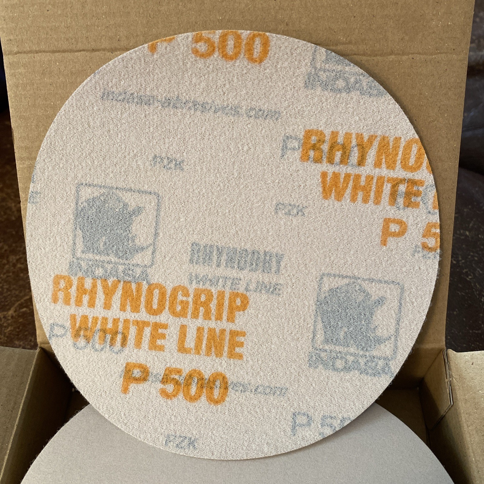 Indasa RhynoGrip Discs White Line P500 6" Grip Abrasive Discs Box of 50 61-500 gallery