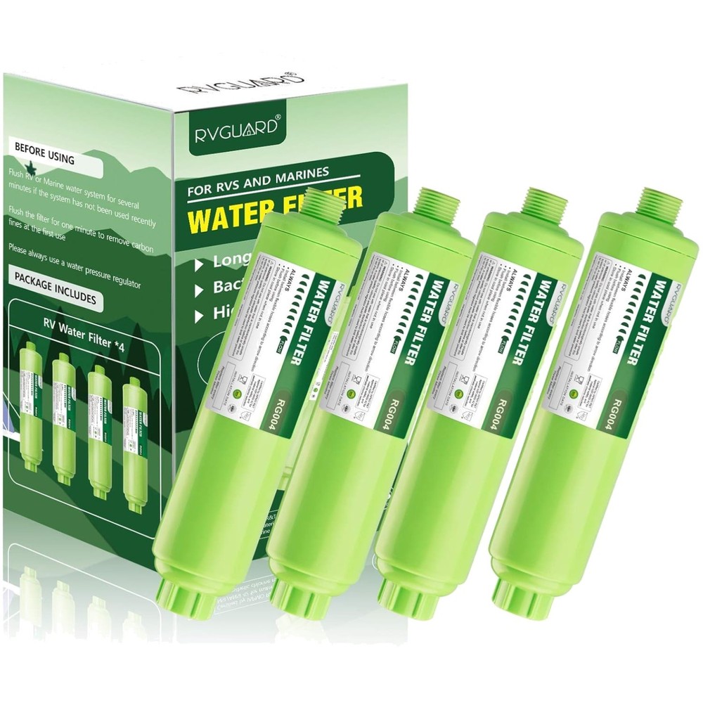 Versatile Inline Water Filter for RV & Marine - 4-Pack Carbon Filtration