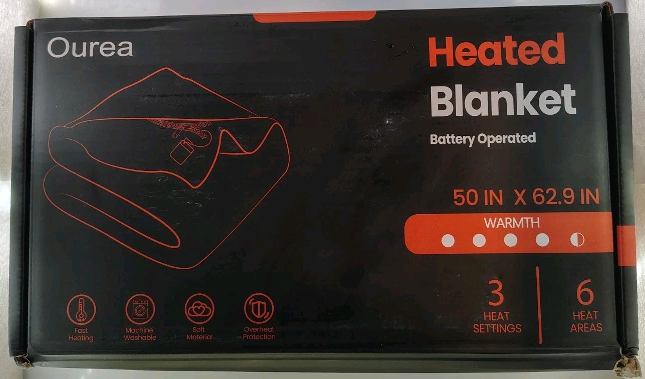 Ourea USB Heated Throw Blanket, Wearable, Battery-Operated, Electric, 50x 62.9in gallery