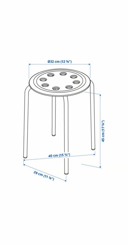 IKEA MARIUS Stool Black 17.75" Lightweight Stackable Chair Modern Home Bar gallery