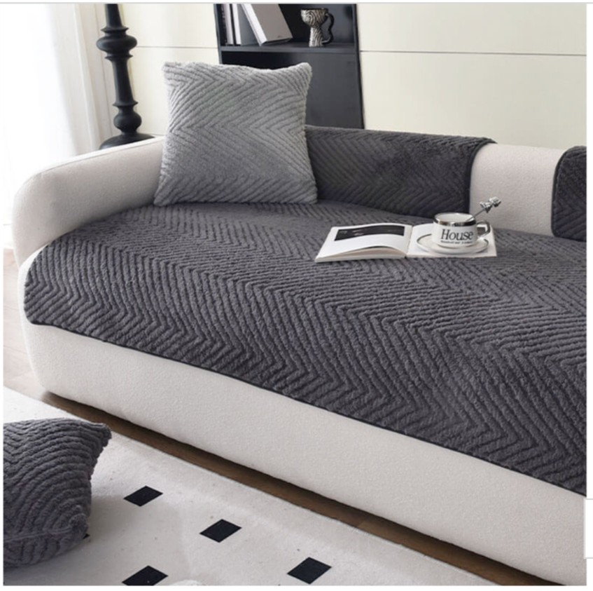 Funny Fuzzy Herringbone Sofa Cover Couch Chenille Furniture Protector-36" X 36" gallery