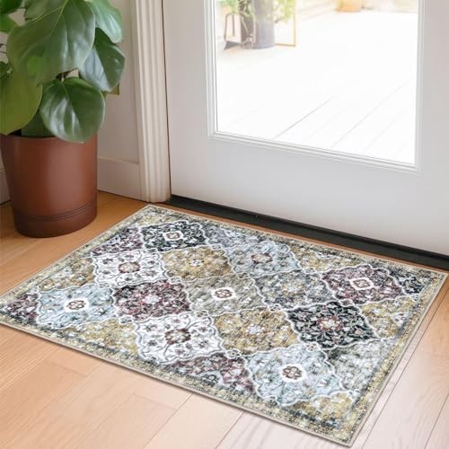 2x3 Small Area Rug, Moroccan Entryway Rugs 2' x 3' (Rectangular) Gold/Multi gallery