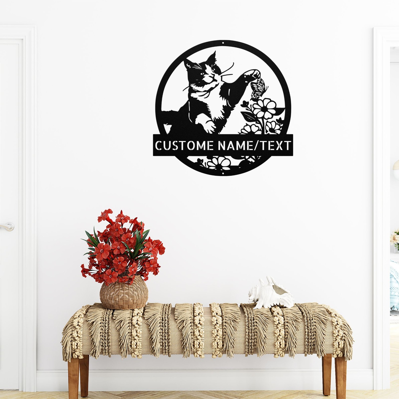 Personalized Cute Cat Metal Sign Custom Pet Wall Decor Gift for Cat Lovers gallery