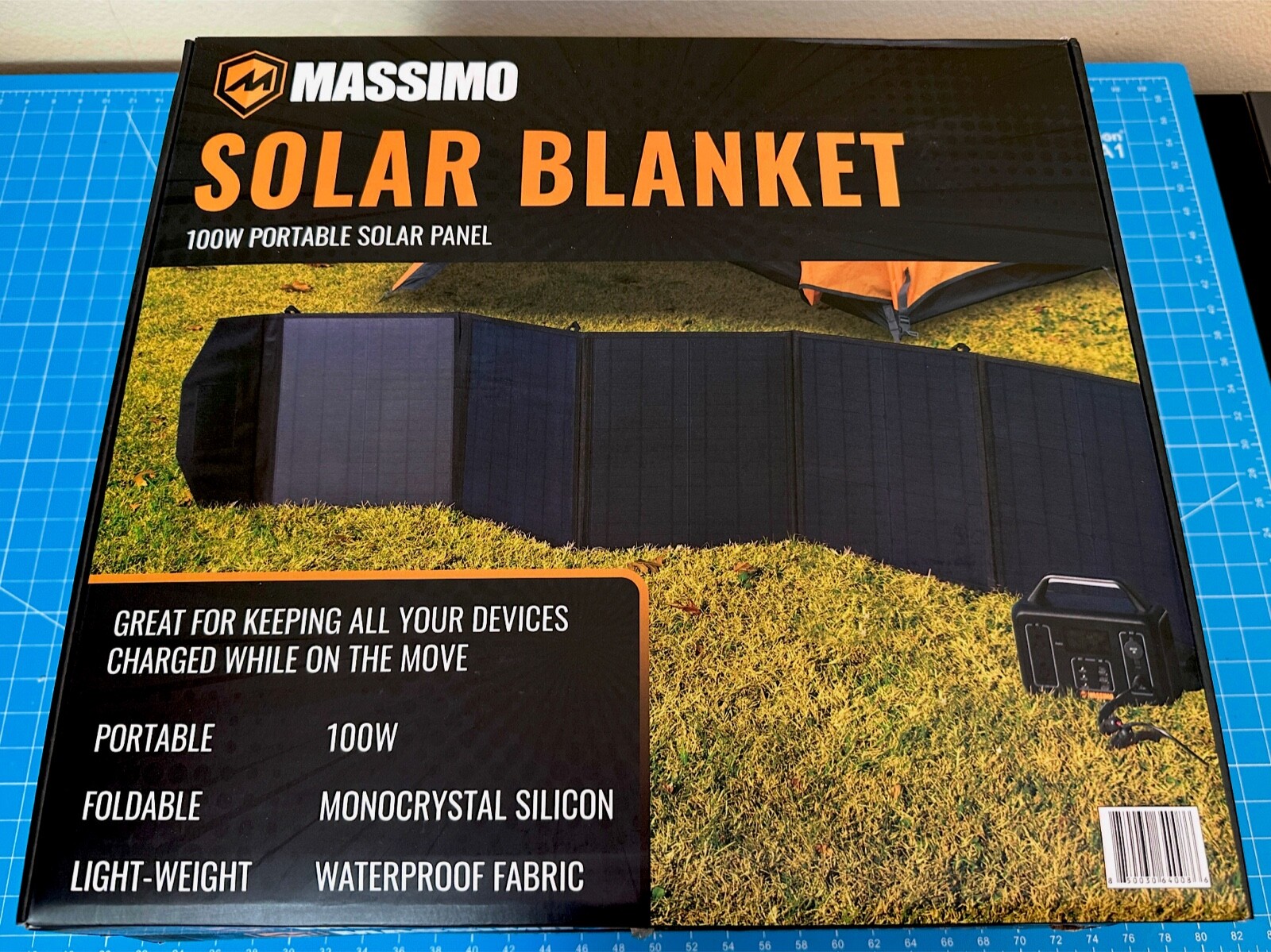 100W Portable Foldable Solar Panel Blanket Massimo W/ 2 USB & DC Charging Ports gallery