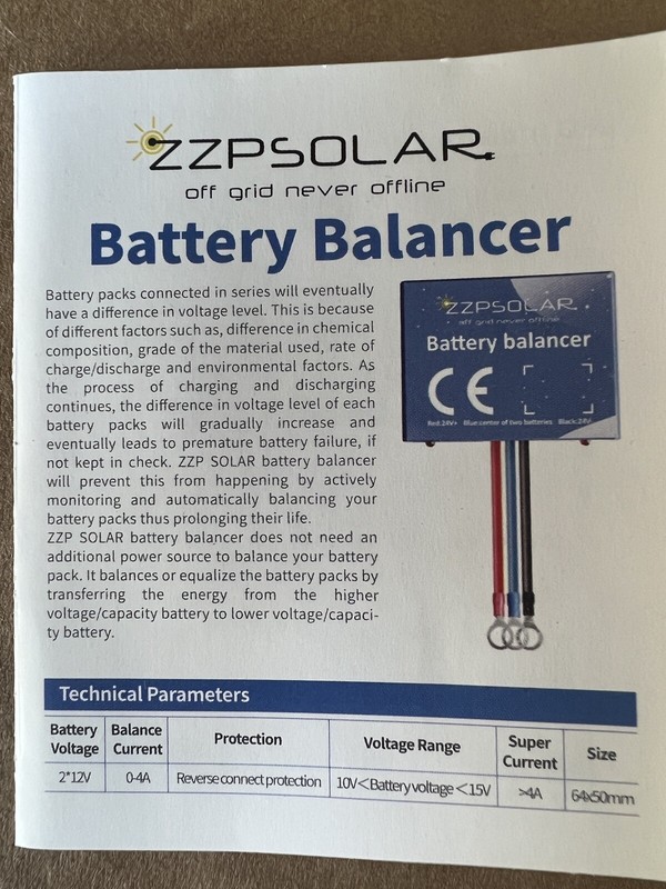 ZZP Solar 24V Voltage Battery Balancer Equalizer AGM Lead Acid Lithium gallery