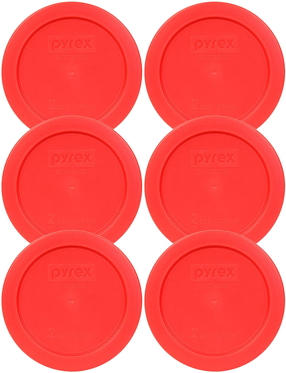 7200-PC 2-Cup Red Plastic Food Storage Lids - 6 Pack gallery