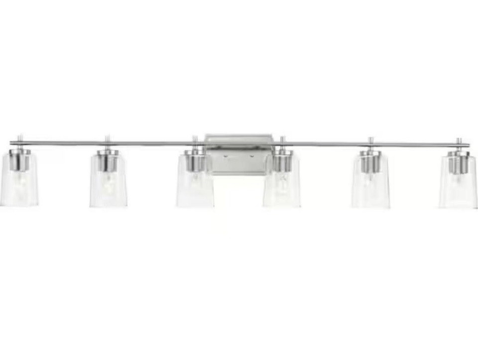 Progress Lighting Adley48.5 in. 6-Light Brushed Nickel with Clear Glass gallery
