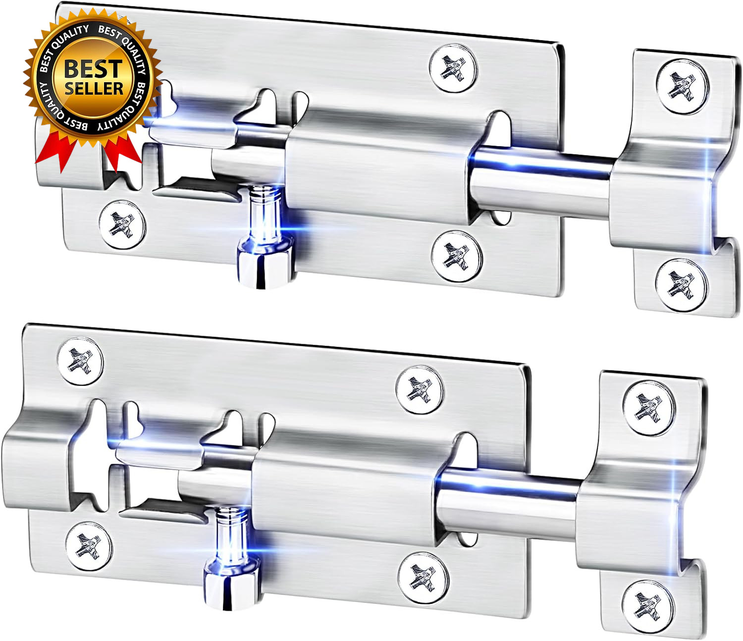 2 Pack Barrel Bolt Latch, 3 Inches Slide Latch Lock, Thickened Stainless Steel S gallery