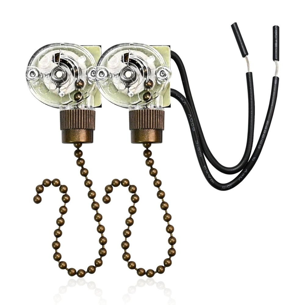 Ceiling Fan Chain Pull Switch On Off Speed 2PCS Lam ZE-109 Fan Chain Switch