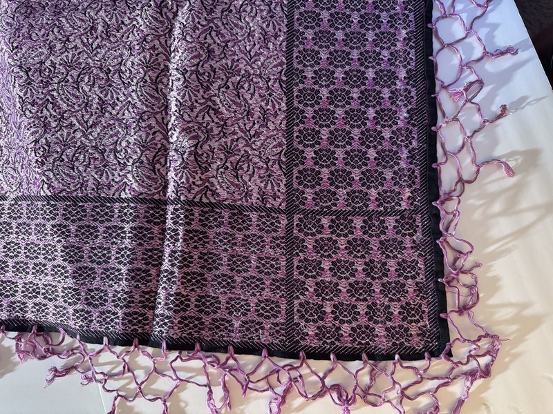 Hand-loomed Silk Throw With Hand-tied Fringe gallery