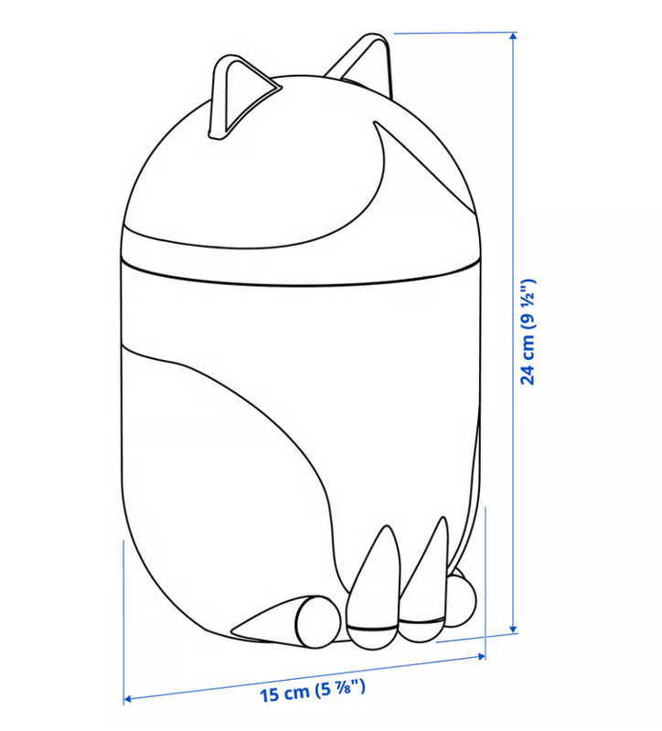 IKEA GREJSIMOJS Storage Box With Lid Cat Shaped Orange / White New Limited gallery