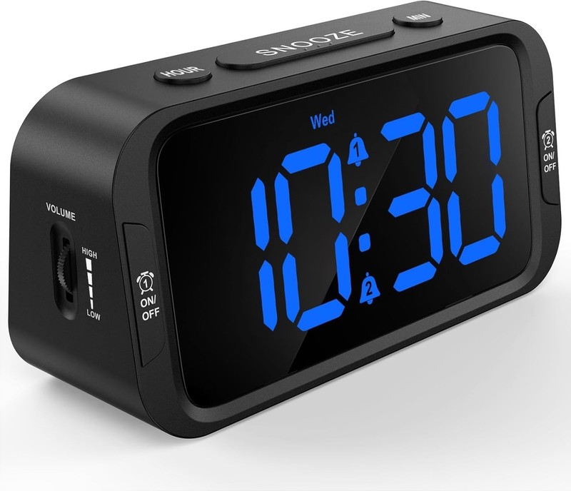 Digital Alarm Clock with Dual Alarms USB Charger Dimmer Snooze 12 24H gallery