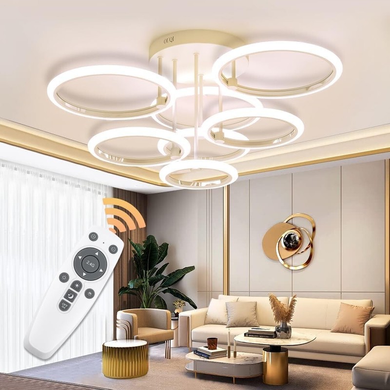Led Ceiling Light Fixture Stepless Dimming 2700K-7000K Flush Mount with Remote gallery