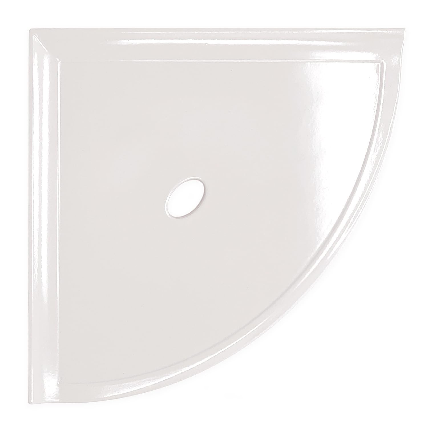 Questech 10" Corner Shower Shelf, Retrofit Tile, Metro Flatback, White Polished gallery