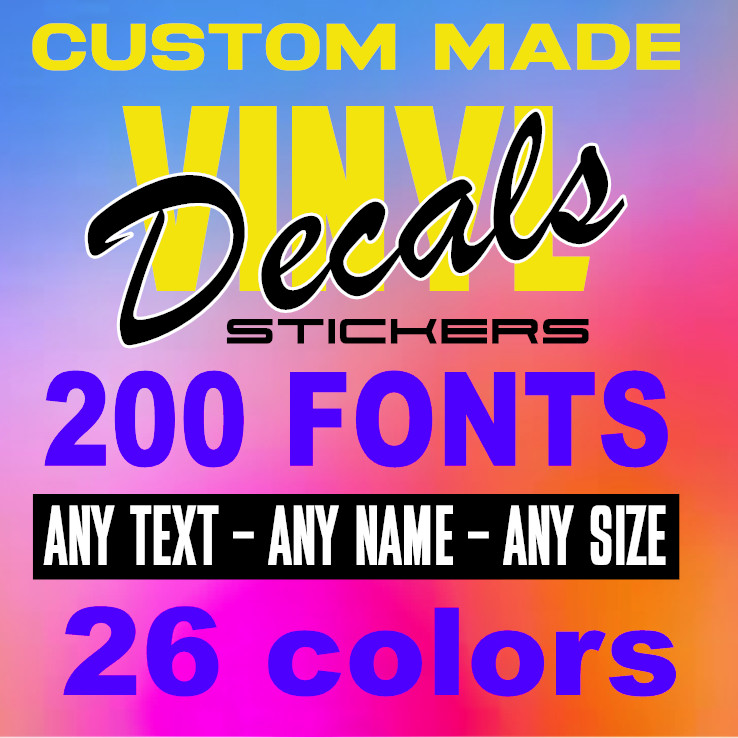 Custom Text Vinyl Lettering Sticker Decal Personalized - ANY TEXT ANY NAME {c22 gallery