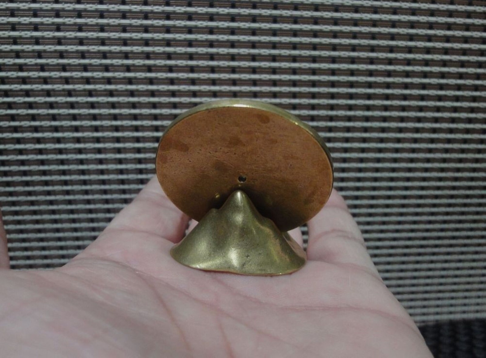 Vintage Style 2Pcs Set Solid Brass Copper Disc Shape Statue Incense Stick Holder gallery