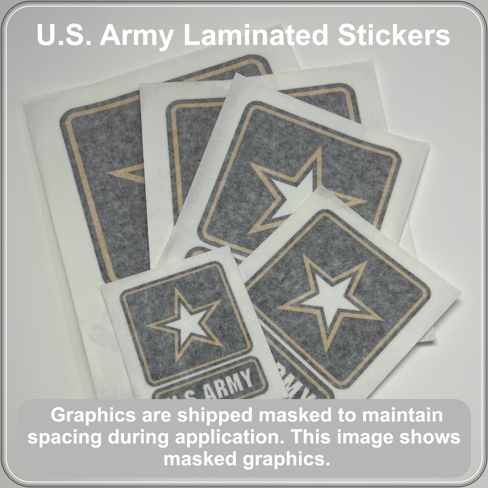 US ARMY Logo Laminated & Masked Stickers Choose from 3", 4", 5", 6" or 7" Tall gallery