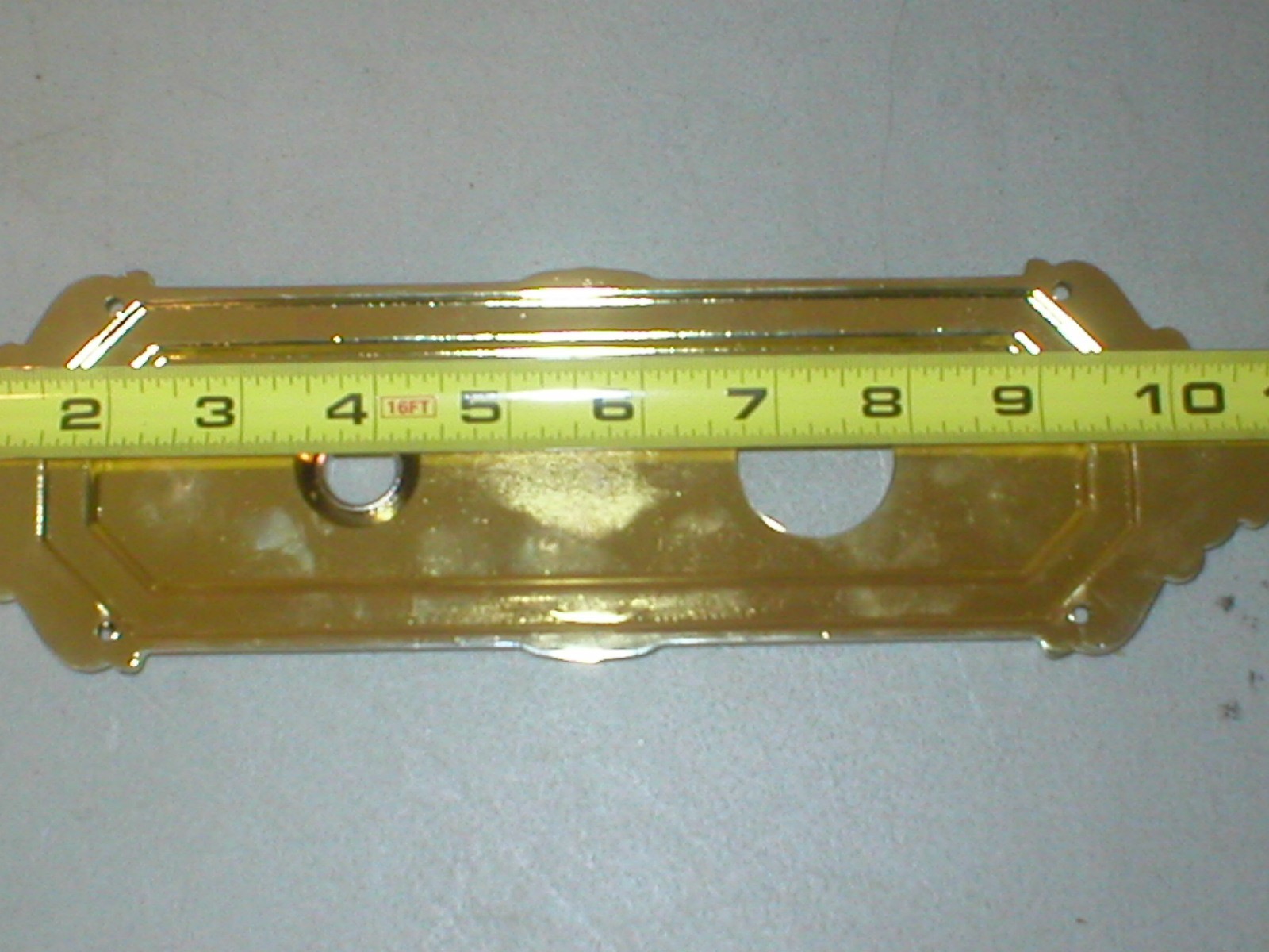 Single Piece Baldwin Door Interior Escutcheon Plate Polished Brass Finish 3"x11" gallery