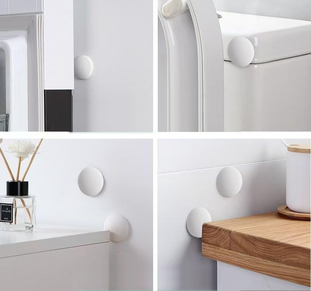 Door Stoppers (6 Pcs) Door Stops Wall Protector. 2" White Silicone Door Bumpers gallery