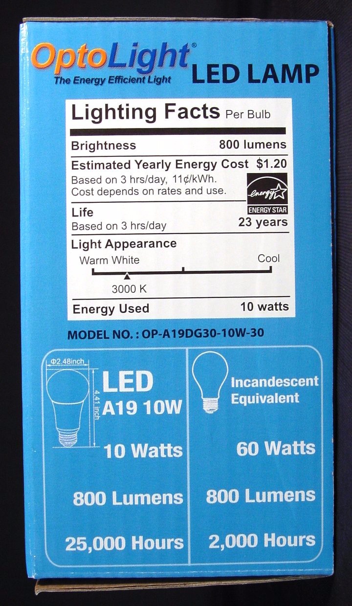 LED Dimmable Light Bulb 800 Lumens 10 Watt=60 Watt 3000K SAVES MONEY & ENERGY gallery