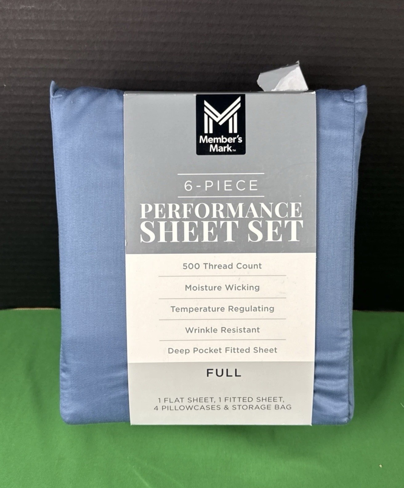Member's Mark Performance 500 Thread Count Solid Sheet Set FULL Indigo Blue gallery