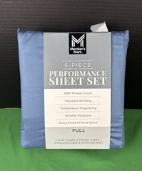 Member’s Mark Performance 500 Thread Count Solid Sheet Set FULL Indigo Blue