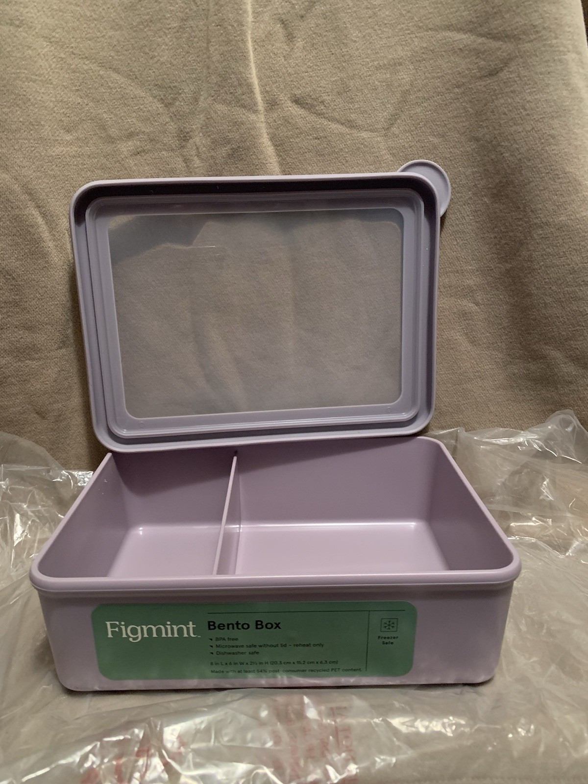 Figmint Lavender Bento Box, 2 Compartments, Snap Lid, BPA Free, Microwave Safe gallery
