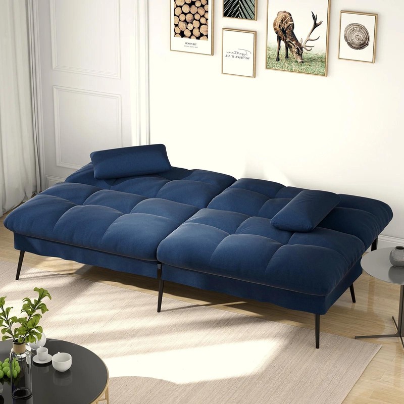 Cloud Comfort Convertible Futon Sleeper Sofa Bed Lounger With 2 Lumbar Pillows gallery