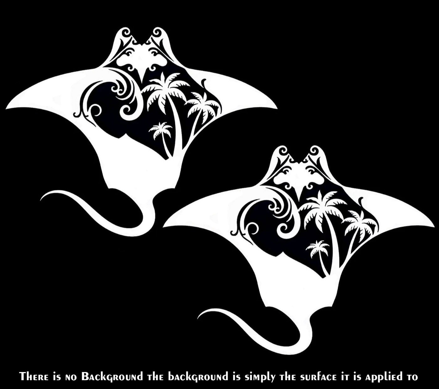 Stingray Palm Trees Nautical Decor Sea Life Two 5" Vinyl Decals Car Truck Window gallery