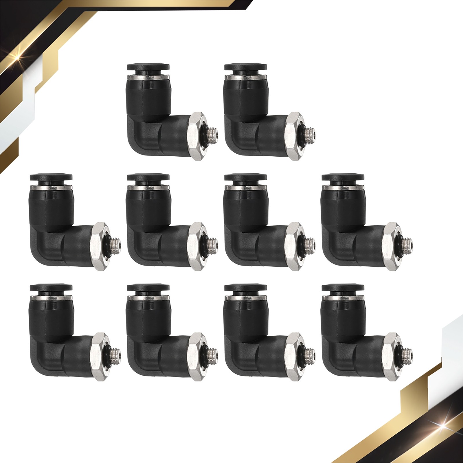 10 x Pneumatic Air Elbow Quick Connector M5x0.8 Male Thread x 6mm ID Tube gallery